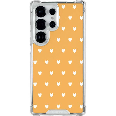 Yellow and White Hearts Galaxy S25 Ultra Clear Case